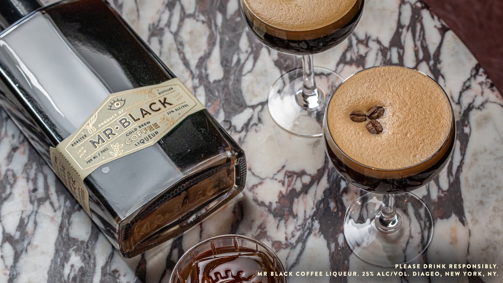 Bottle of Mr. Black espresso martini coffee liqueur